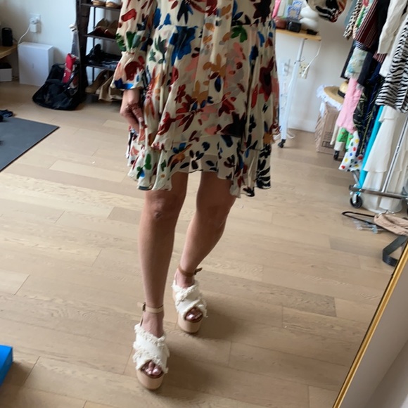 NWT Alice + Olivia Mini dress burn velvet with tie - Picture 9 of 10